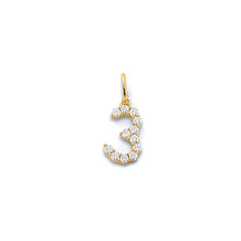 Load image into Gallery viewer, 14K Yellow Gold CZ 3 Number Pendant