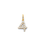 14K Yellow Gold CZ 4 Number Pendant