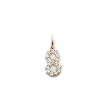 Load image into Gallery viewer, 14K Yellow Gold CZ 8 Number Pendant