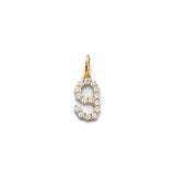 14K Yellow Gold CZ 9 Number Pendant