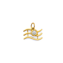 Load image into Gallery viewer, 14K Yellow Gold CZ Aquarius Zodiac Pendant