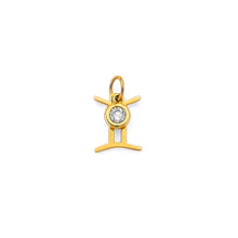 Load image into Gallery viewer, 14K Yellow Gold CZ Gemini Zodiac Pendant