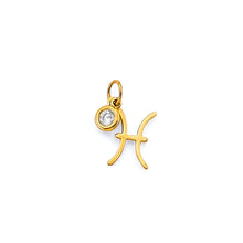 Load image into Gallery viewer, 14K Yellow Gold CZ Pisces Zodiac Pendant