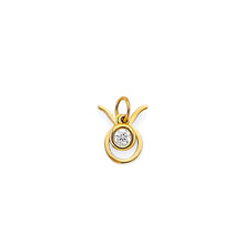 Load image into Gallery viewer, 14K Yellow Gold CZ Taurus Zodiac Pendant