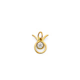 14K Yellow Gold CZ Taurus Zodiac Pendant