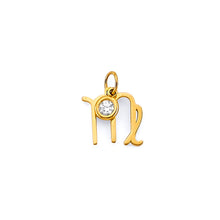 Load image into Gallery viewer, 14K Yellow Gold CZ Virgo Zodiac Pendant