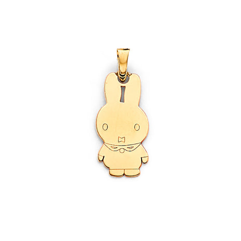 14K Yellow Gold Rabbit Pendant