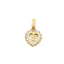 Load image into Gallery viewer, 14K Yellow Gold CZ 15 Years Heart 10mm Pendant