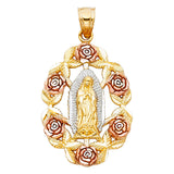 14K Tri Color Gold Religious Pendant