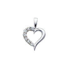 Load image into Gallery viewer, 14K White Gold CZ Heart Pendant