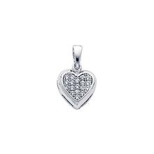 Load image into Gallery viewer, 14K White Gold Heart CZ Pendant