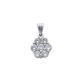 14K White Gold CZ Pendant