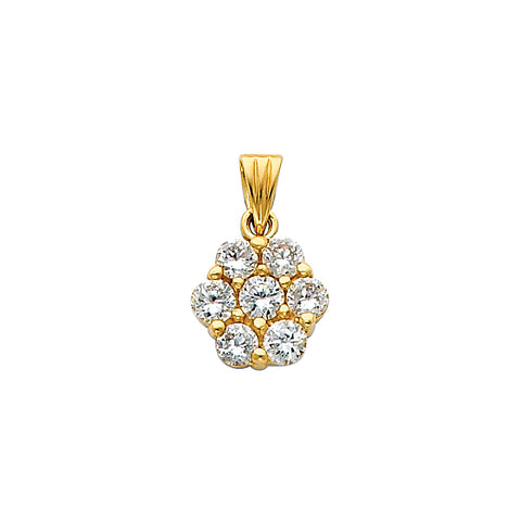 14K Yellow Gold CZ Pendant