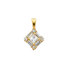 Load image into Gallery viewer, 14K Yellow Gold CZ Square 12mm Pendant