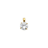 14K Yellow Gold CZ Round Basket Pendant