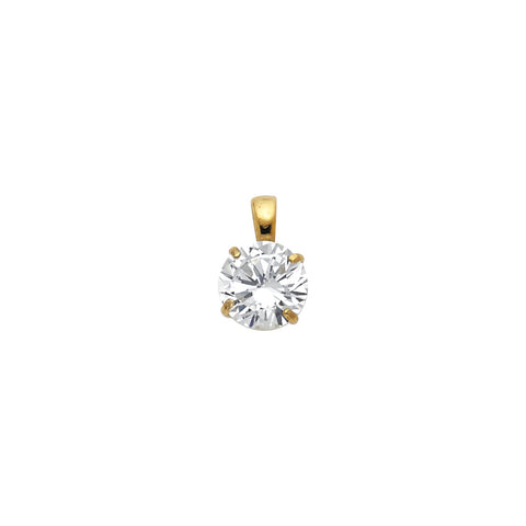 14K Yellow Gold CZ Round Basket Pendant