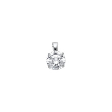 Load image into Gallery viewer, 14K White Gold CZ Round Basket Pendant