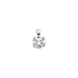 14K White Gold CZ Round Basket Pendant