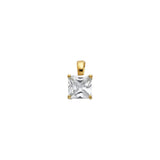 14K Yellow Gold CZ Princess Basket Pendant