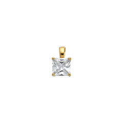 14K Yellow Gold CZ Princess Basket Pendant