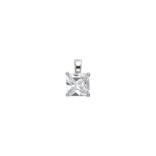 Load image into Gallery viewer, 14K White Gold CZ Princess Basket Pendant