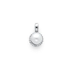 Load image into Gallery viewer, 14K White Gold CZ Pearl Pendant