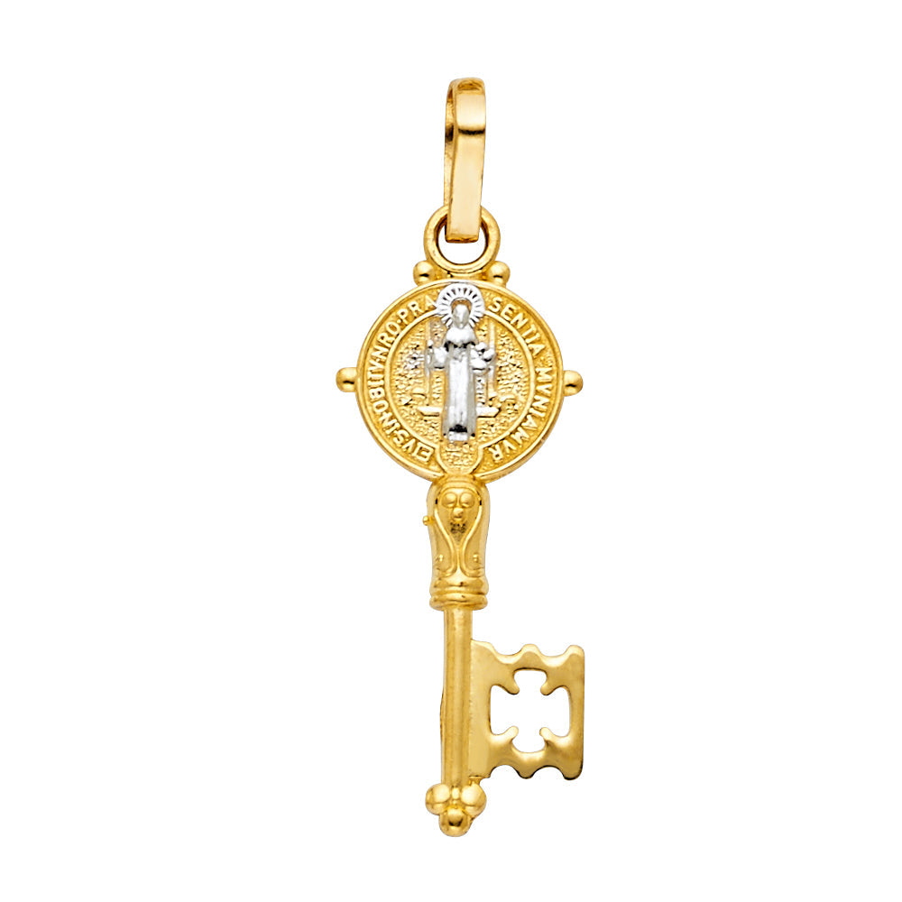 14K Two Tone Gold Key San Benito Pendant