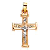 14K Yellow Gold 15mm Crucifix Pendant