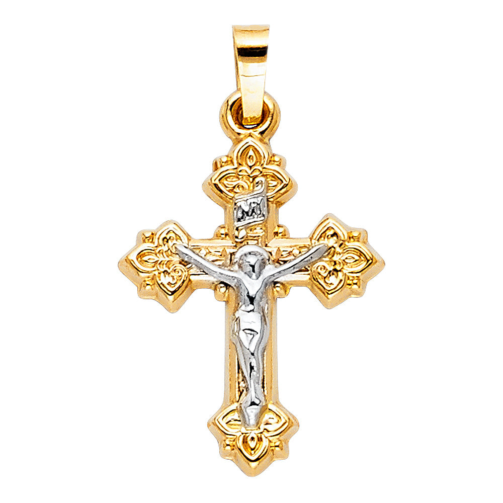 14K Yellow Gold Crucifix 15mm Pendant