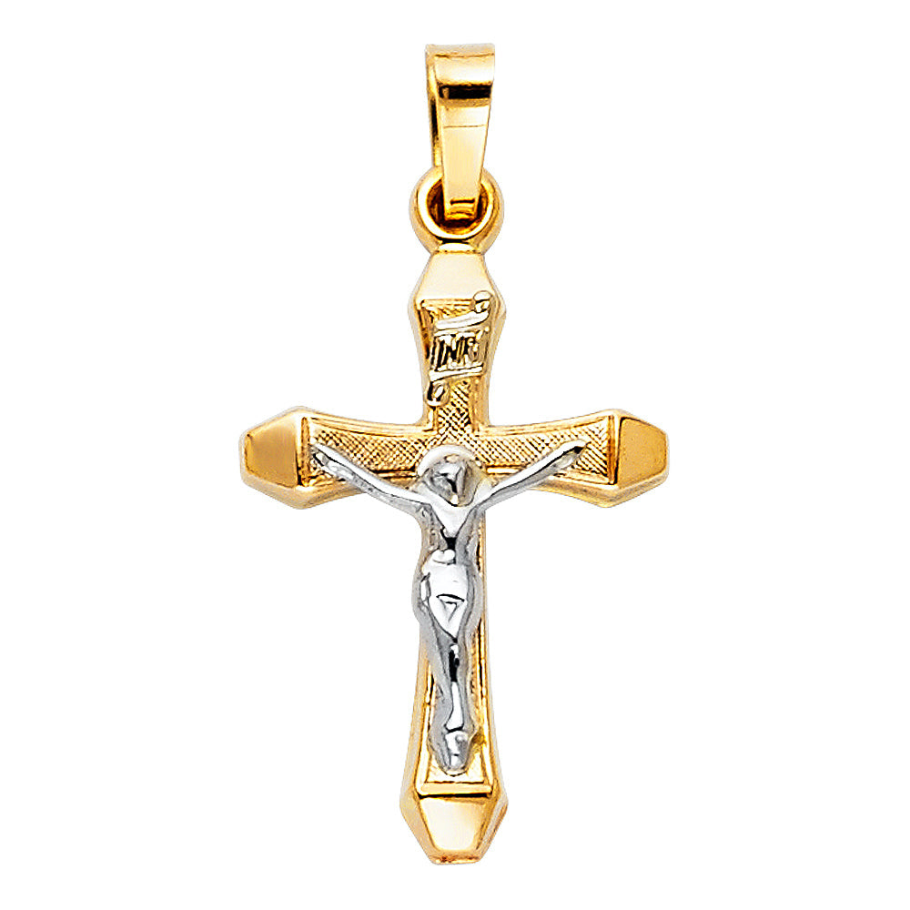 14K Yellow Gold 15mm Crucufix Pendant