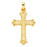 14K Two Tone Gold 18mm Cross Pendant