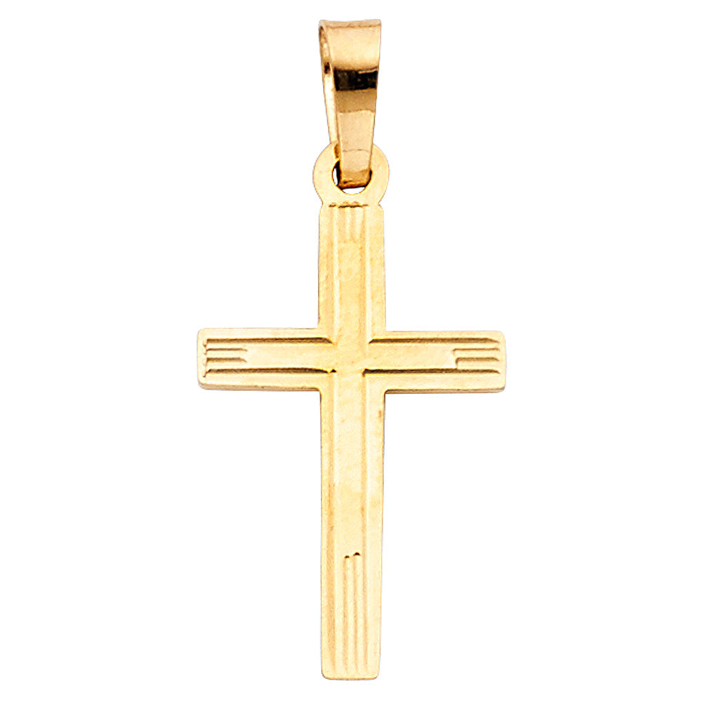 14K Yellow Gold 11mm Cross Pendant