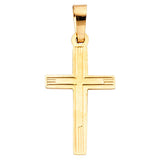 14K Yellow Gold 11mm Cross Pendant