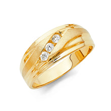 Load image into Gallery viewer, 14K Yellow Gold CZ Men&#39;s Wedding Band