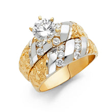 Load image into Gallery viewer, 14K Two Tone Gold CZ 6mm Engagement Ring