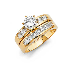 Load image into Gallery viewer, 14K Yellow Gold CZ Ladies Wedding Band-Wedding Band and Engagement Rings are sold Separately