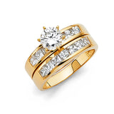 14K Yellow Gold CZ Ladies Wedding Band-Wedding Band and Engagement Rings are sold Separately