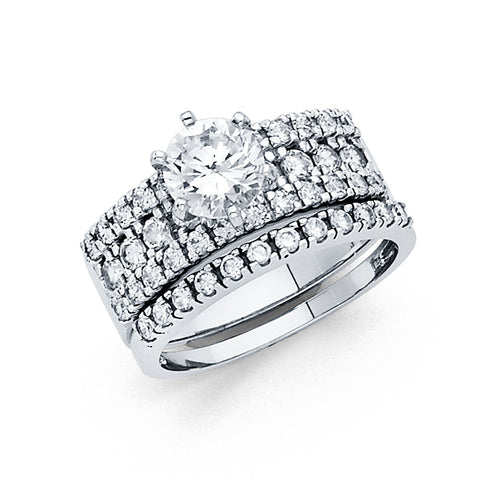 14K White Gold 2mm CZ Ladies Wedding Ring--Wedding Band and Engagement Rings are sold Separately