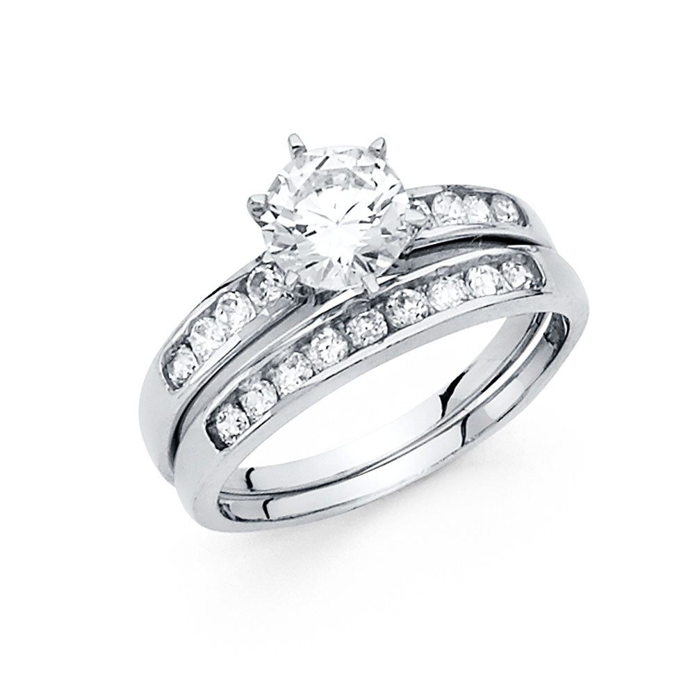 14K White Gold 3mm CZ Ladies Wedding Ring--Wedding Band and Engagement Rings are sold Separately