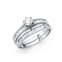 Load image into Gallery viewer, 14K White Gold Round CZ Engagement Ring