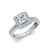 14K White Gold 1.5mm CZ Princess Engagement Ring