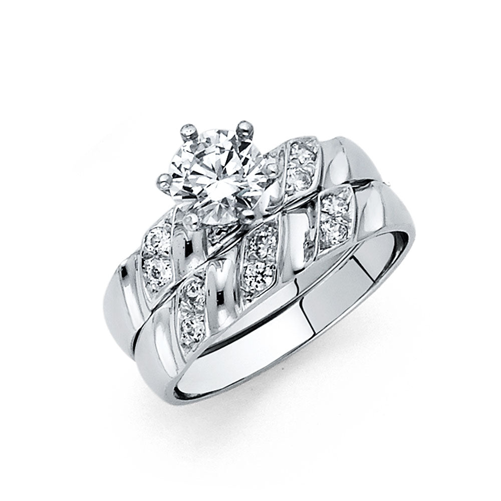 14K White Gold 4mm CZ Ladies Wedding Ring--Wedding Band and Engagement Rings are sold Separately