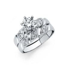 Load image into Gallery viewer, 14K White Gold 4mm CZ Ladies Wedding Ring--Wedding Band and Engagement Rings are sold Separately