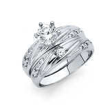 14K White Gold CZ 4mm Engagement Ring--Wedding Band and Engagement Rings are sold Separately