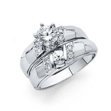 14K White Gold Round CZ 4mm Engagement Ring--Wedding Band and Engagement Rings are sold Separately