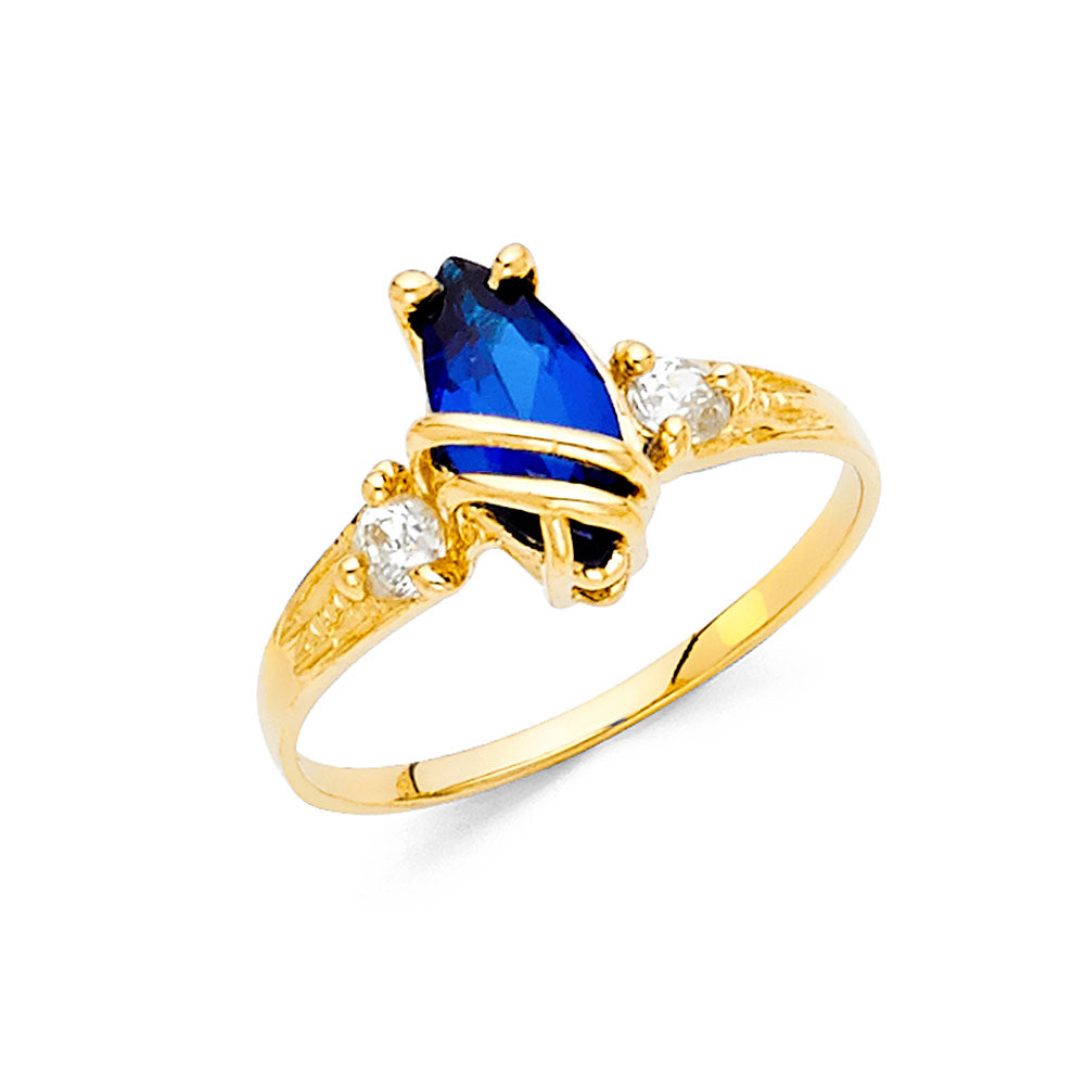 14K Yellow Gold CZ 11mm Fancy Ring