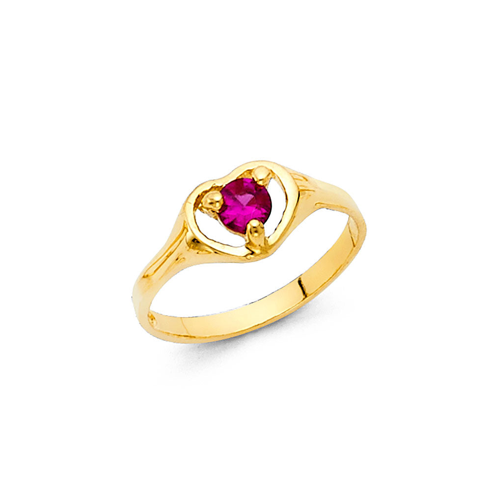 14K Yellow Gold CZ Babies Ring