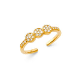 14K Yellow Gold CZ Toe Ring