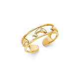 14K Yellow Gold Dolphin Toe Ring