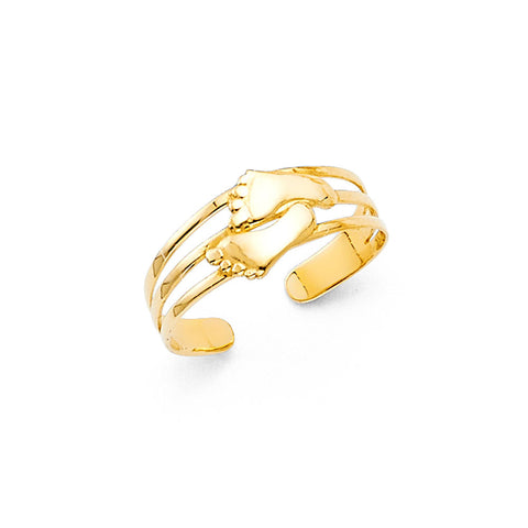 14K Yellow Gold Palm Toe Ring